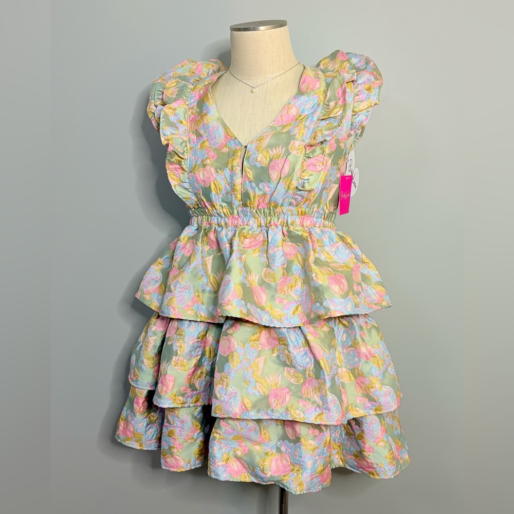 Buddy Love Ruffled Pastel Floral Mini Dress